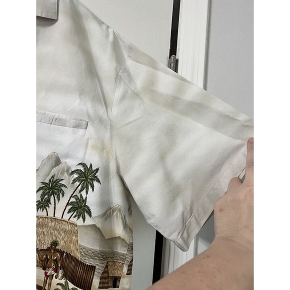 KY'S Hawaiian Short Sleeve Shirt Village Beach Aloha Floral Seashells‎ Mens XL - Picture 4 of 9